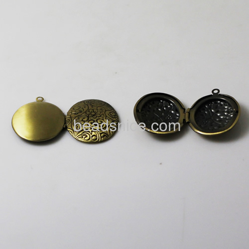 Brass Pendant, Album box,Oval, 29.6x23.8mm,inside diameter 23x16.1mm,Nickel free, Lead Free,Hole:Approx 1.8MM,