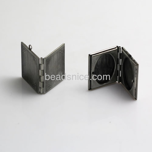 Brass Locket photo Pendant,35x28mm,Nickel-Free,Lead-Safe,