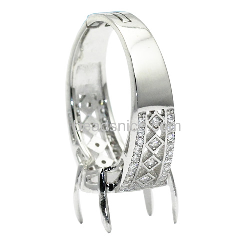 Unique wedding ring settings sterling silver adjustable US ring size 7 to 9