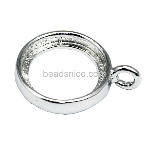 Pendant setting 925 sterling silver for jewelry makig with round-shaped  12x9.2mm