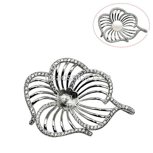 Wholesale fine jewelry pendant setting 925 sterling silver for woman jewelry making 35.5x25mm pin 2x0.8mm
