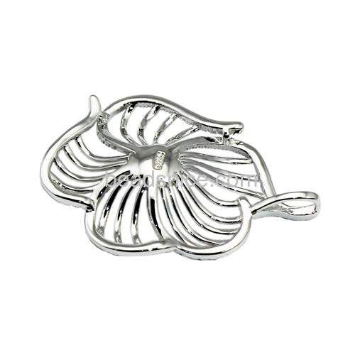Wholesale fine jewelry pendant setting 925 sterling silver for woman jewelry making 35.5x25mm pin 2x0.8mm