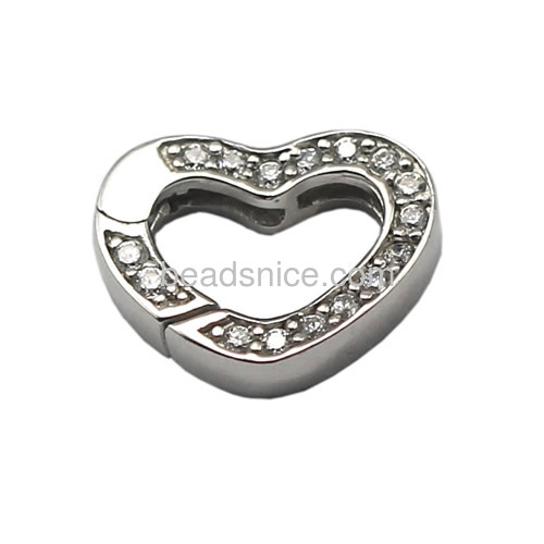 Spring ring clasps 925 sterling silver spring rings for jewelry making heart-shaped