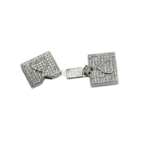 Fold over clasps 925 sterling silver for necklace bracelet jewelry making micro pave cz