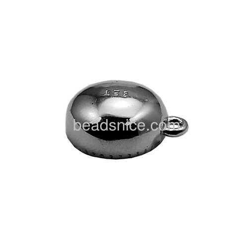Blank pendant trays 925 sterling silver jewelry pendant setting oval fit 8X8mm Austria crystal 1088