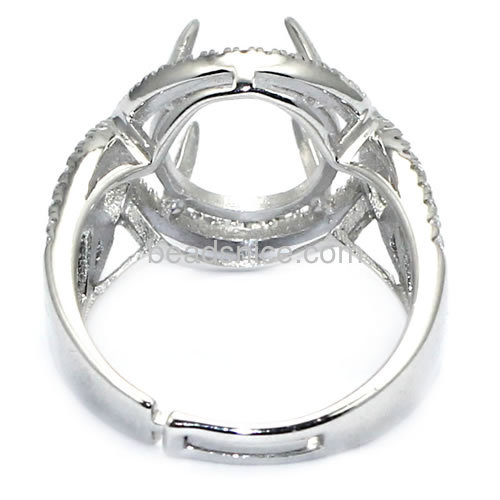 925 Sterling silver ring setting adjustable rings base blank for jewelry making US ring size 7 to 9