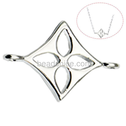 925 sterling silver rhombus connector jewelry making necklace component