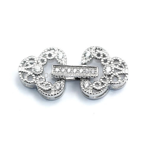 Jewelry clasps 925 sterling silver fold over clasp micro pave cz