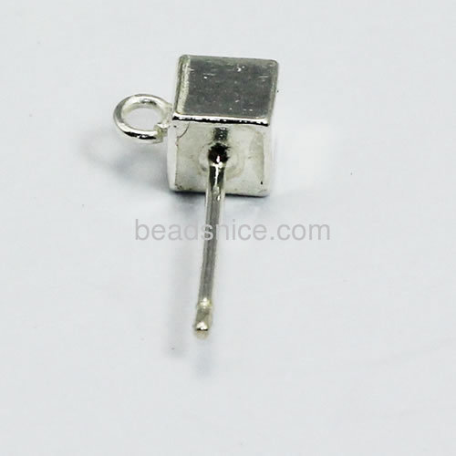 Wholesale charming earring stud findings 925 sterling silver 16x10.5x5.2mm