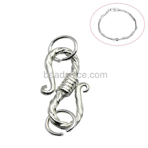925 Sterling silver clasp hook for necklace chain cord bracelet silver fine jewelry eye and hooks findings DIY