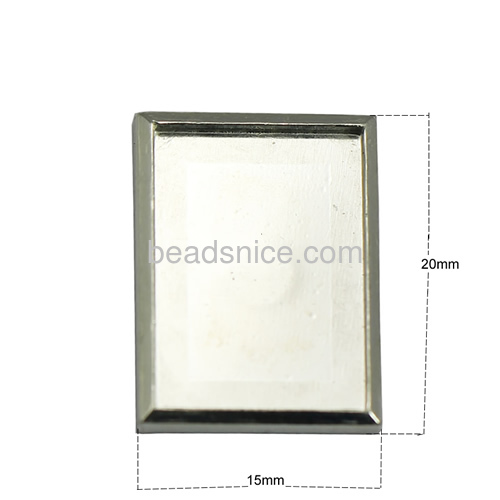 925 sterling silver blank bezel settings rectangle 20x15mm depth 1.2