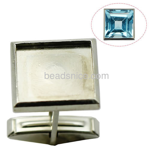 925 silver mens wholesale cufflink findings 18x18mm thickness  2.5mm