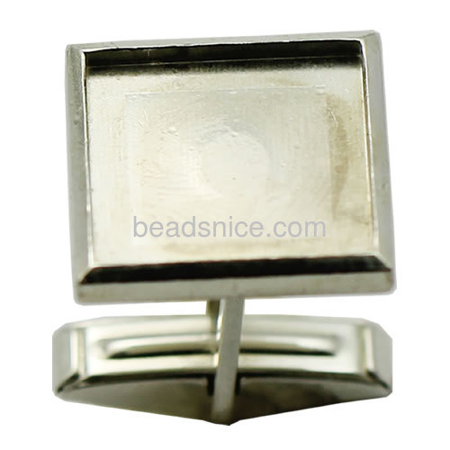 925 sterling silver fashionable jewelry cufflinks part 16x16mm  thickness 2.5mm depth 1mm