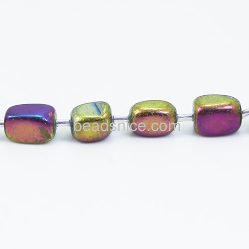 Colorful druse stones fashion reconstituted stone square cube wholesale gemstone jewelry accessory DIY