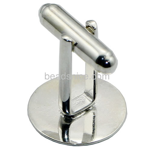 Stainless steel cuff link finding in 8mm flat pad，mirror polishing