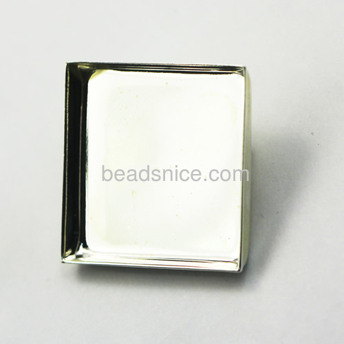 Brooch pin fashion blanks base settings safety wholesale jewelry making supplies pure silver square shape DIY