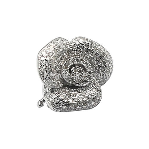 925 silver jewelry pendant clasps micro pave cz making supplies for women necklace making