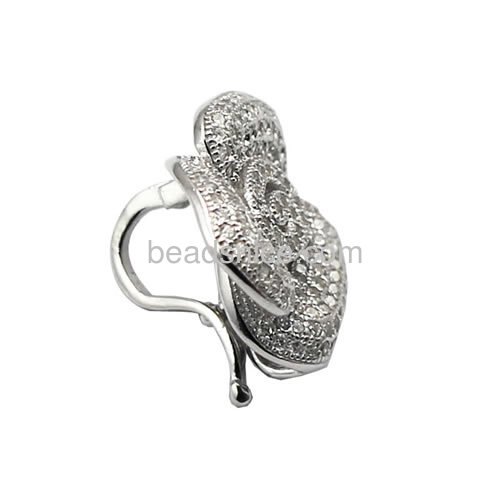 925 silver jewelry pendant clasps micro pave cz making supplies for women necklace making