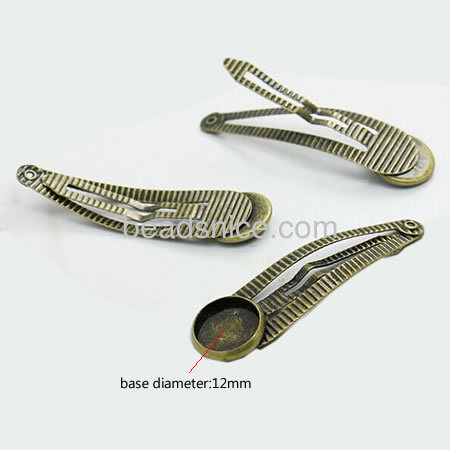 Brass Hair Snap Clips , lead-safe, nickel-free,