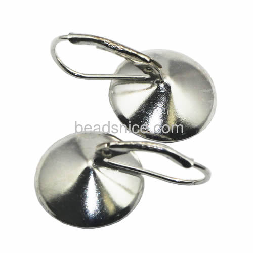Stainless Steel Ear Hook Blanks Round Blank base Earring Bezels