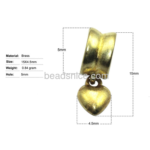 Jewelry bead charm for jewelry making heart-shaped