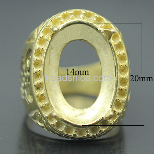 Ring cabochon setting bezel cup jewelry accessories brass