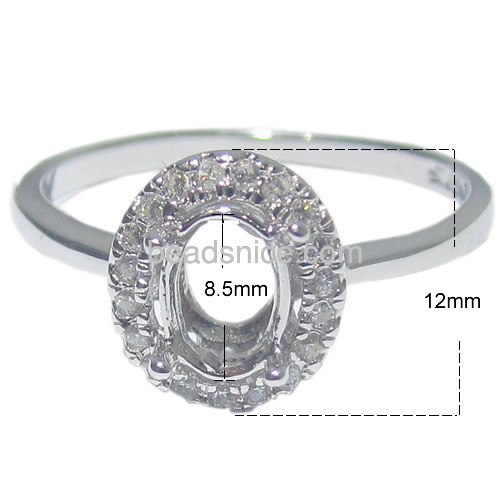Wholesale jewelry 925 silver oval ring settings