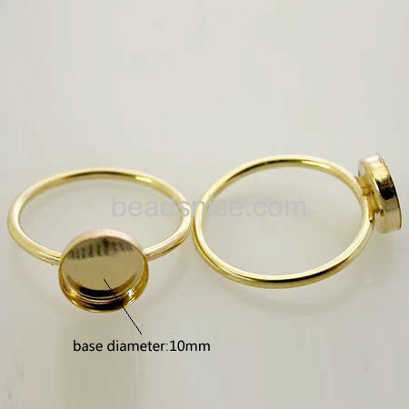 Brass Bezel Ring Base,Brass  ring settings,Lead-Safe,Nickel-Free,rack plating,