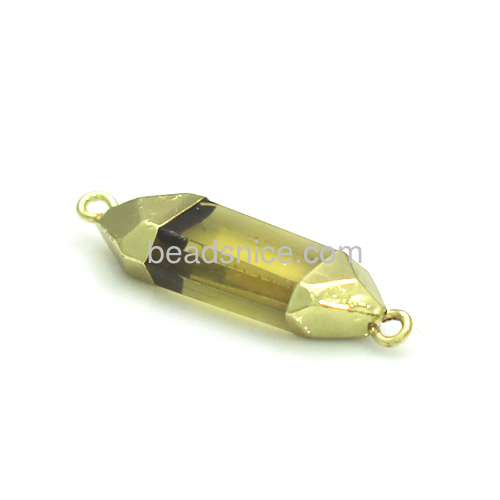 Natural lemon quartz pendant brass bail gold plated