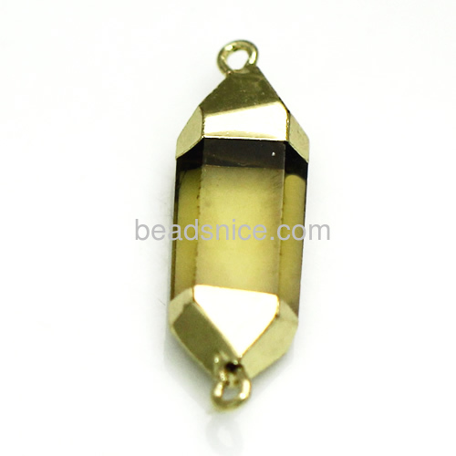 Natural lemon quartz pendant brass bail gold plated