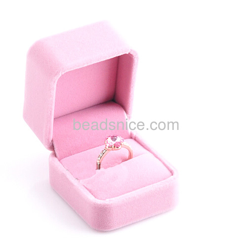Gift boxes wholesale jewelry package boxes for ring velours box fashion jewelry storage box pink cube
