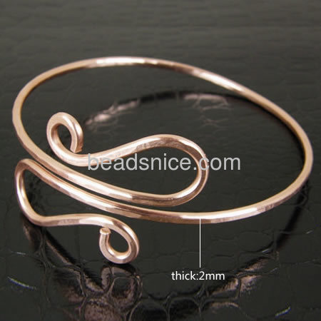 Initial bracelet，Brass Bracelet Finding，Lead-Safe,Nickel-Free,rack plating,