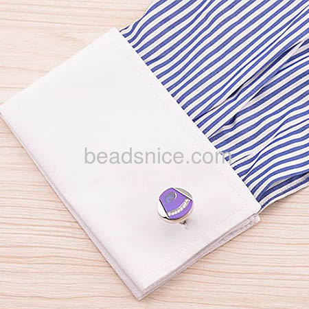Cuff link shirt cufflink charms blue  zircon-encrusted cufflinks business cuff links for men wholesale lead-safe nickel-free
