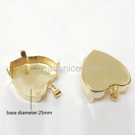 Brass Base pendants，Lead-Safe,Nickel-Free,