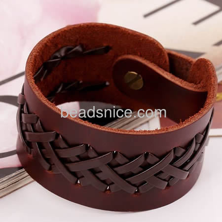 Jewelry Real leather bracelet,32mm wide,long 26cm,Flat,