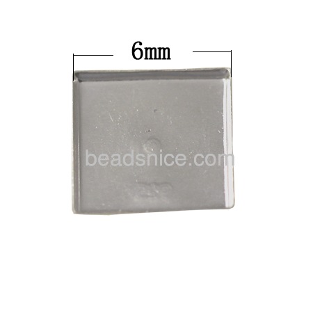 Square 5mm Bezel Cups Sterling Silver 925