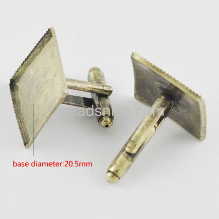 Brass Cuff Link Base(serrated edge) ，Lead-Safe,Nickel-Free,