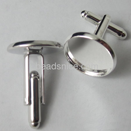 Cufflink fashion charms cuff link blanks base cufflinks for women and men wholesale brass base handmade gifts lead-safe