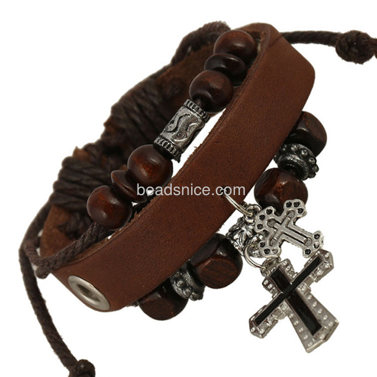 Small wholesale leather jewelry boutique wholesale cross cowhide leather bracelet jewelry bracelets Korea