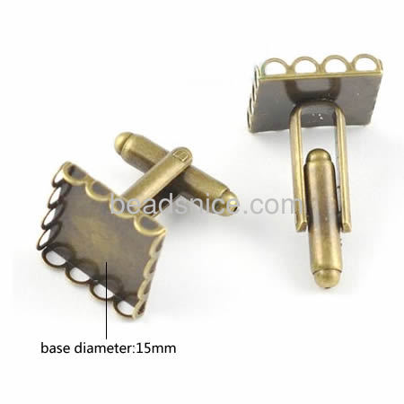 Brass Cuff Link Base(serrated edge)，Lead-Safe,Nickel-Free,