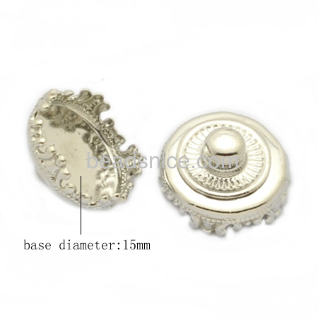 Brass Button Bezel Setting ，Lead-Safe,Nickel-Free,