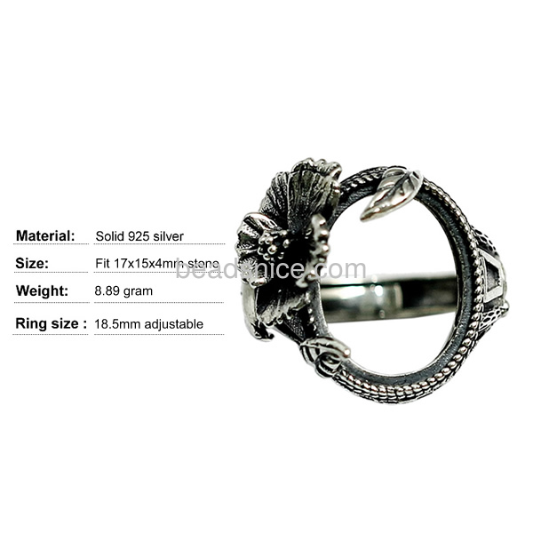 vintage flower rings for women silver 925