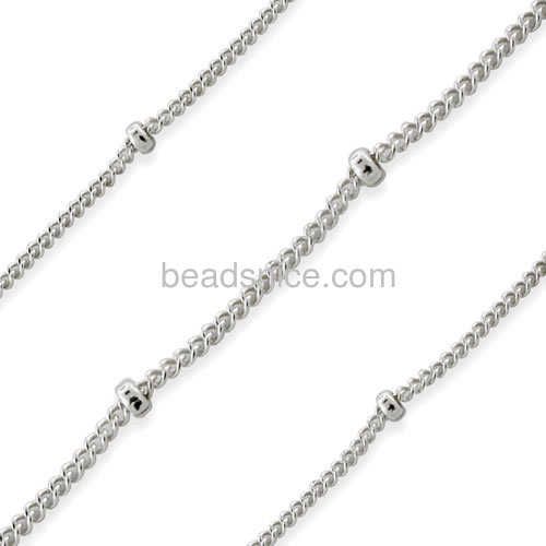 Fashion satellite ball chain beaded chain link wholesale jewelry making supplies sterling silver DIY approx 4.56g per m