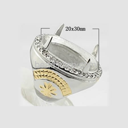 Indonesia rings finger ring with cabochon hollow tray wholesale vogue jewelry ring settings stainless steel DIY