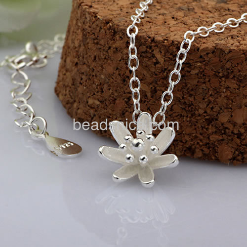 Flower necklace small sunflowers pendant necklace rolo chain wholesale necklace jewelry sets sterling silver gift for her