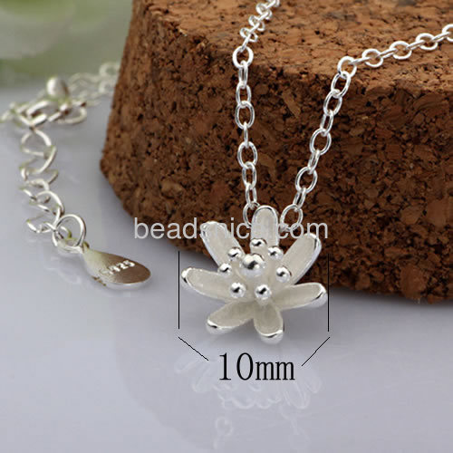 Flower necklace small sunflowers pendant necklace rolo chain wholesale necklace jewelry sets sterling silver gift for her