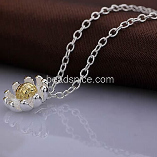 Necklace women sunflower pendant necklace newest flower design wholesale fashion jewelry necklaces sets sterling silver
