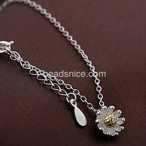 Necklace women sunflower pendant necklace newest flower design wholesale fashion jewelry necklaces sets sterling silver