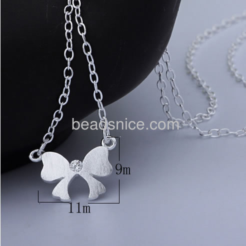 Fashion necklace butterfly bow-knot pendant necklace personalized wholesale sterling silver vintage style