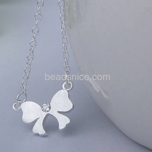 Fashion necklace butterfly bow-knot pendant necklace personalized wholesale sterling silver vintage style
